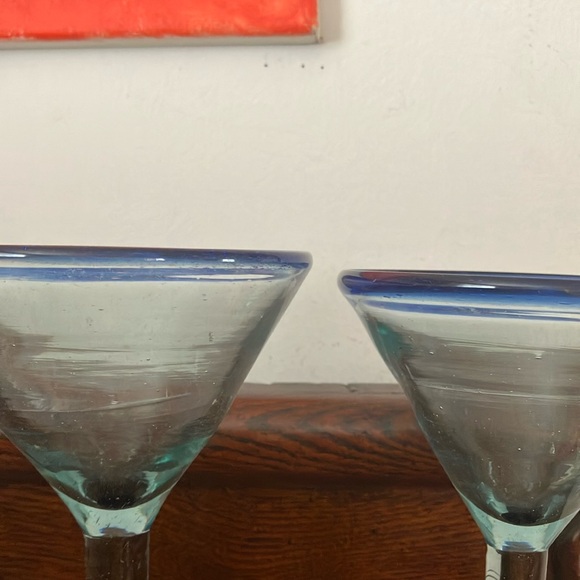 Blue Rim Margarita Glasses Set - Picture 2 of 2